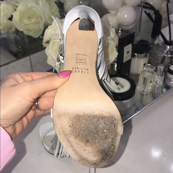 Stuart Weitzman Lovefringe Leather Sandals - Picture 6 of 7